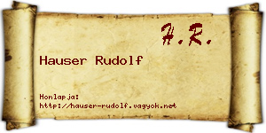Hauser Rudolf névjegykártya
